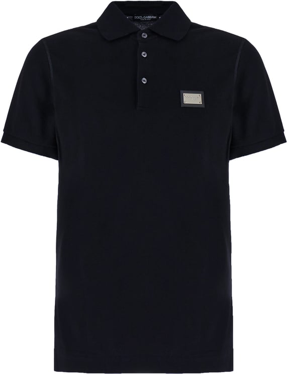 Dolce & Gabbana Dolce&gabbana Midnight blue piquet polo shirt