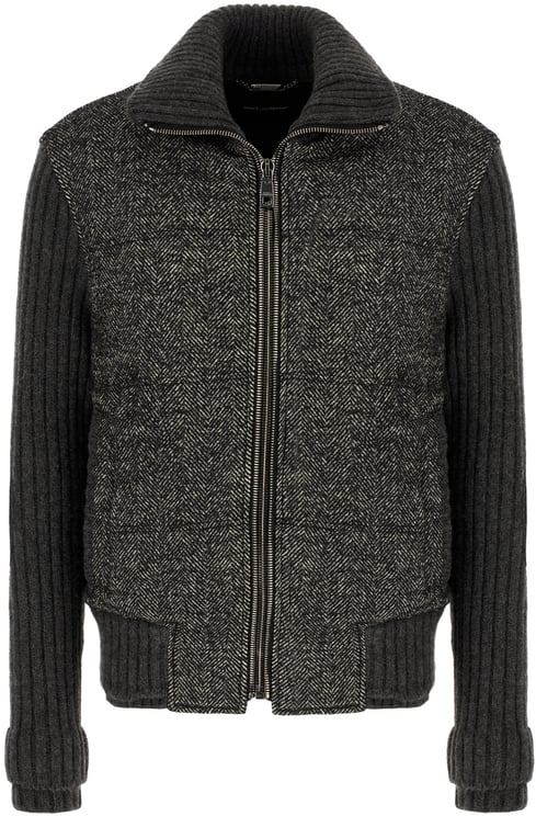 Dolce & Gabbana Dolce&gabbana Embroidered wool blend padded bomber jacket