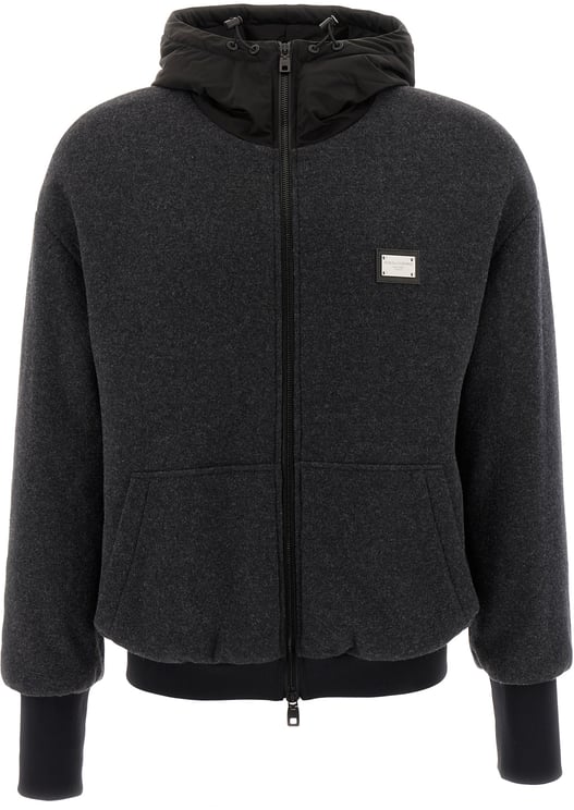 Dolce & Gabbana Dolce&gabbana Charcoal polyester blend padded jacket