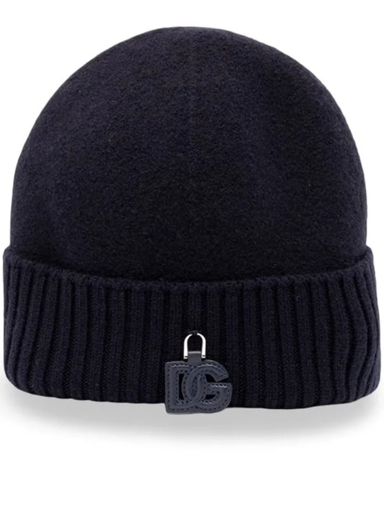 Dolce & Gabbana Berretto Black Ribbed Beanie Hat