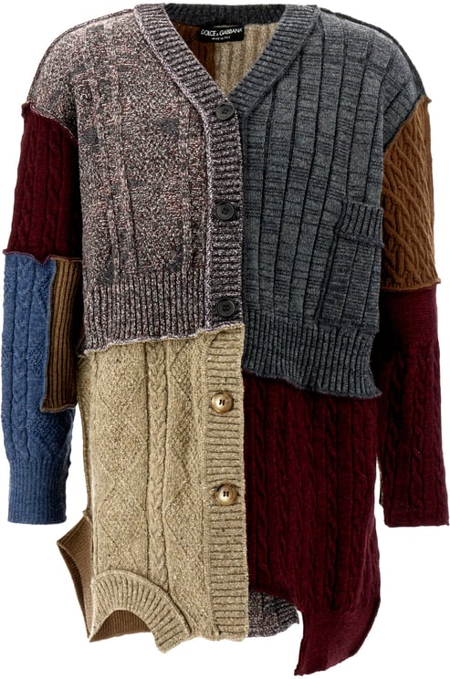 Dolce & Gabbana Dolce&gabbana Multicolor wool blend oversize cardigan