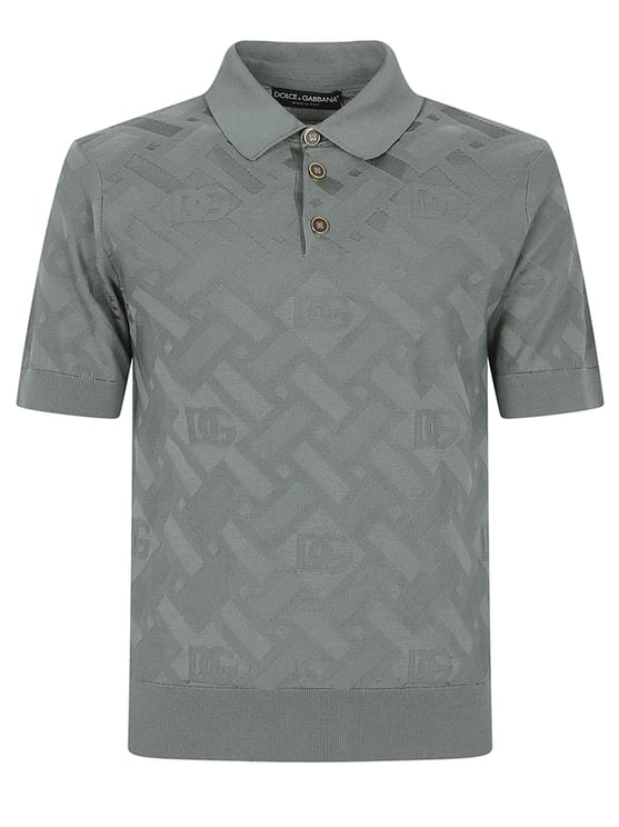 Dolce & Gabbana Silk Micropoint Grey Polo Shirt