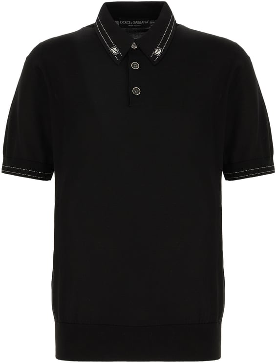 Dolce & Gabbana Dolce & Gabbana Black silk polo shirt