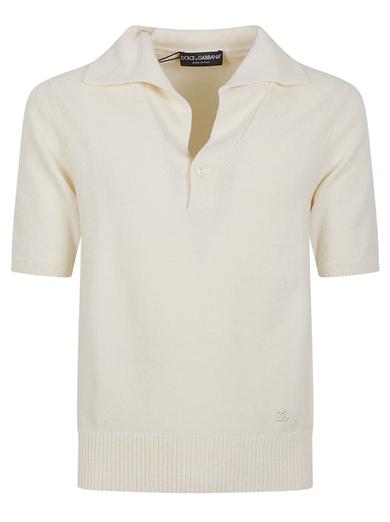 Dolce & Gabbana Textured Knit Polo Shirt with Discreet Logo