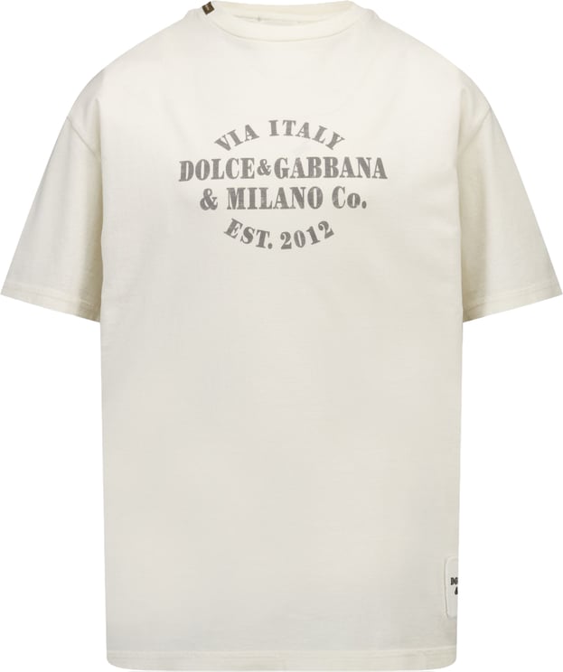 Dolce & Gabbana Dolce & Gabbana Kinder Jongens T-Shirt In Off White