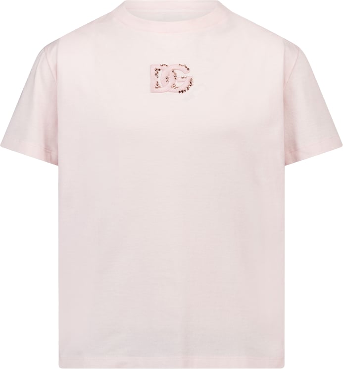 Dolce & Gabbana Dolce & Gabbana Kinder Meisjes T-Shirt In Licht Roze