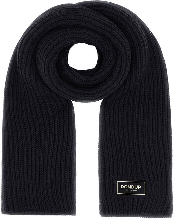 Dondup Dondup Midnight blue wool and acrylic scarf