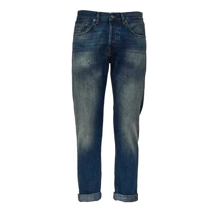 Dondup Icon Relax Regular Fit Jeans in 12.5 Oz Cross Rigid Denim