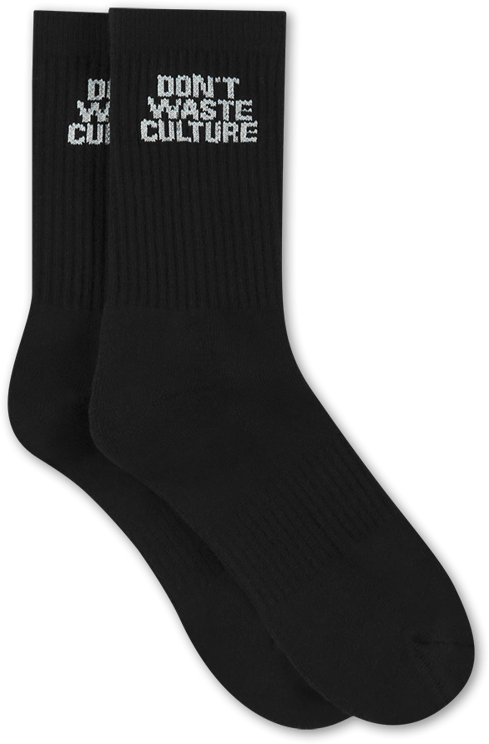 Don't Waste Culture Logo Socks | Black