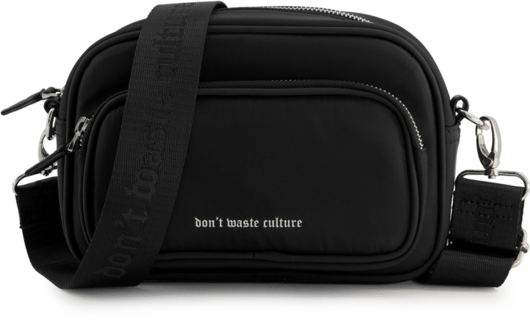 Don't Waste Culture Nylon Messenger Bag | Black