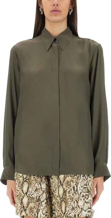 Dries van Noten Silk Blend Satin Shirt