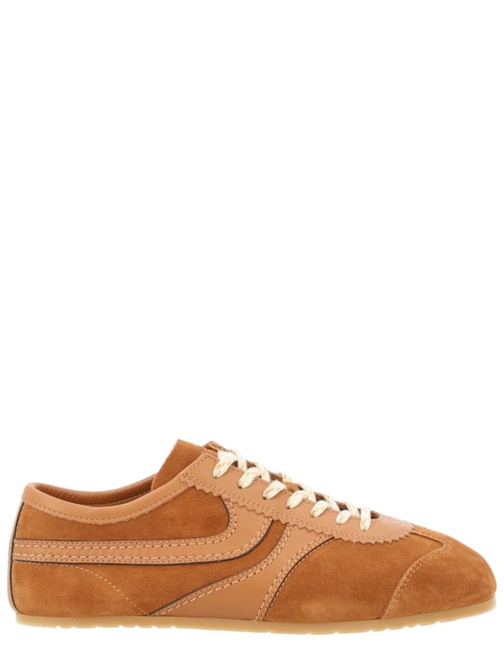 Dries van Noten Brown Smooth Suede Retro Sneakers