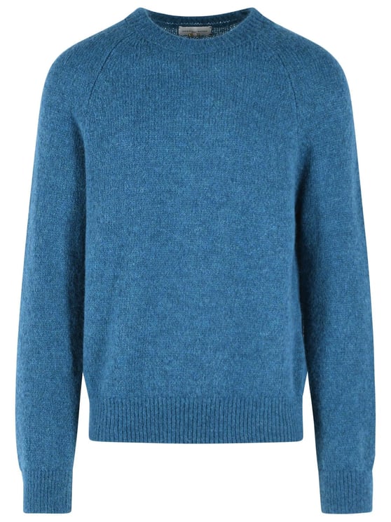Dries van Noten 'Melbourne' Blue Alpaca Blend Sweater