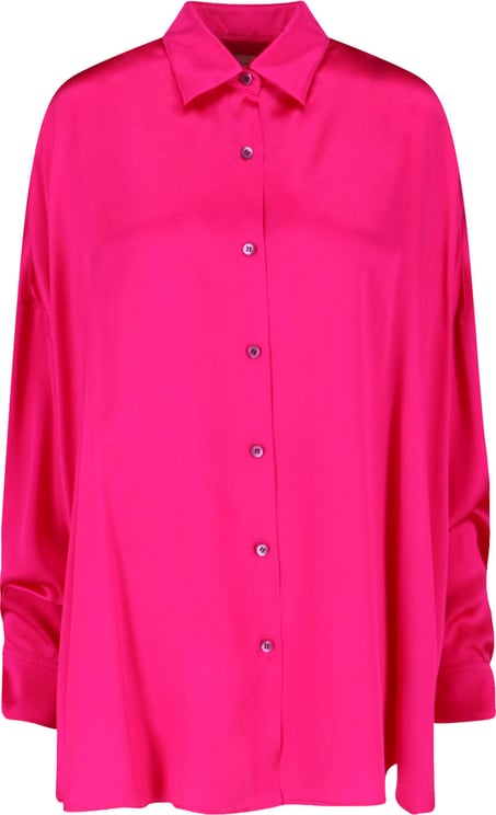 Dries van Noten Pink Classic Collar Silk Shirt