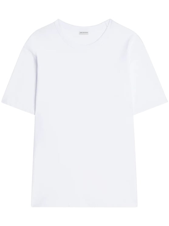 Dries van Noten Plain White Short-Sleeve T-Shirt with Relaxed Fit