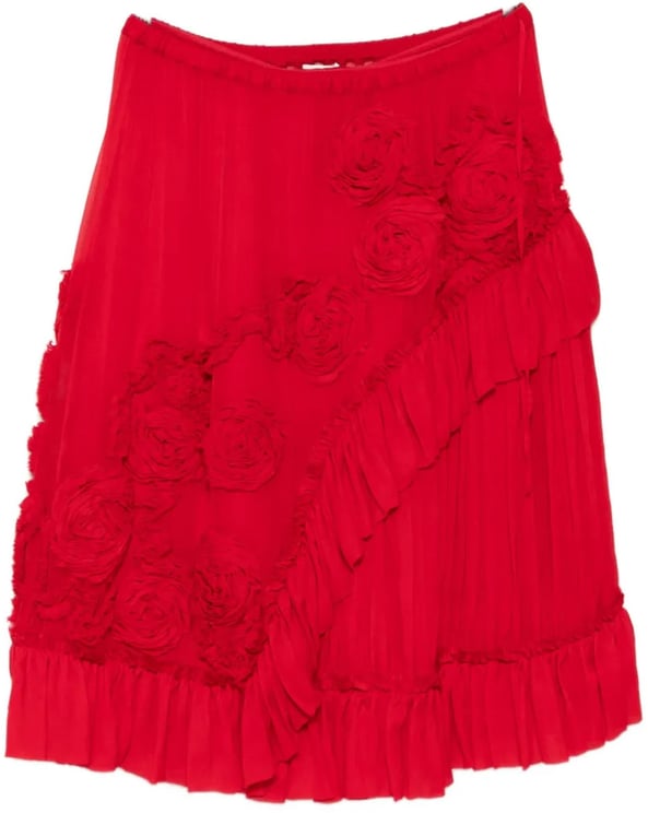 Dries van Noten Sammy Bis Emb 3376 Skirt Red