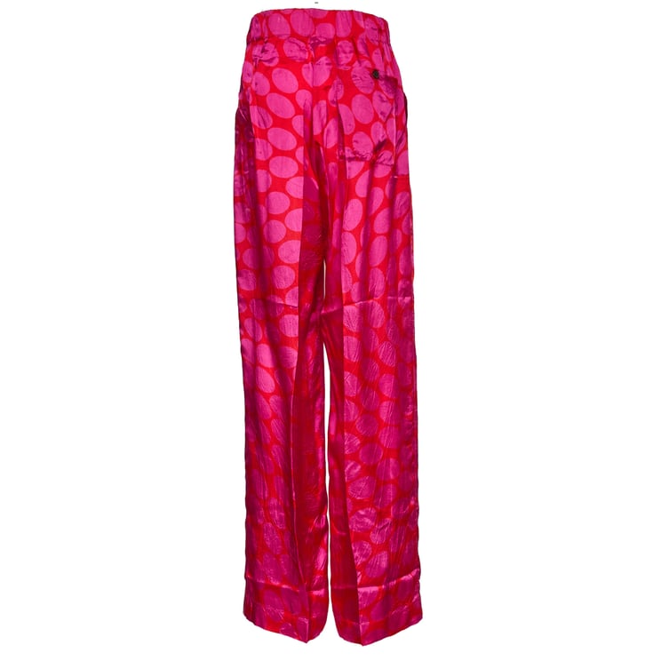 Dries van Noten Pila Oval Print Wide Leg Pants
