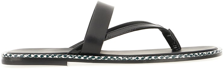 Dries van Noten Dries Van Noten Black leather thong sandals