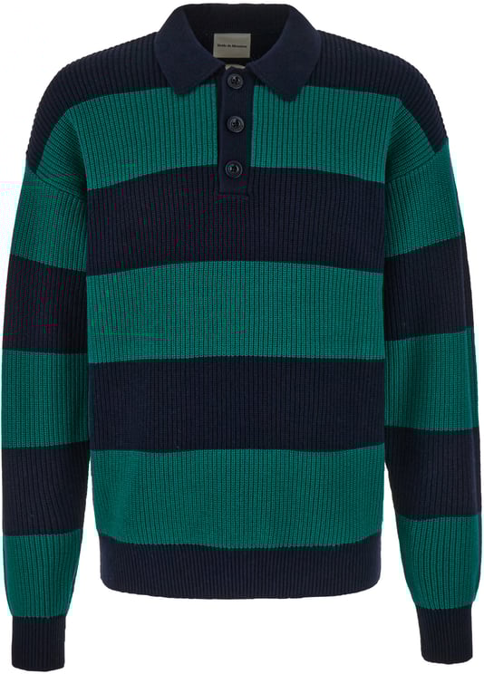 Drôle de Monsieur Drole De Monsieur Two-tone wool and cotton sweater