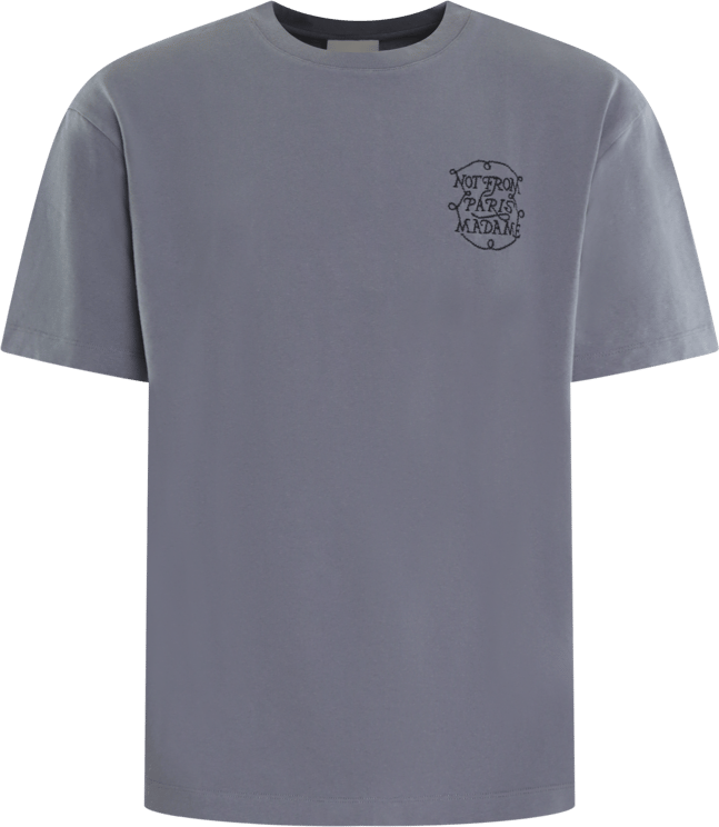 Drôle de Monsieur Heren Slogan Tresses T-Shirt Blauw