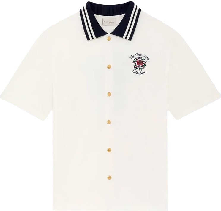 Drôle de Monsieur Heren Chemise Piquée Slogan Rose