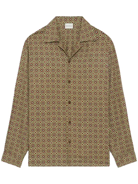 Drôle de Monsieur Geometric Pattern Shirt in Earthy Tones