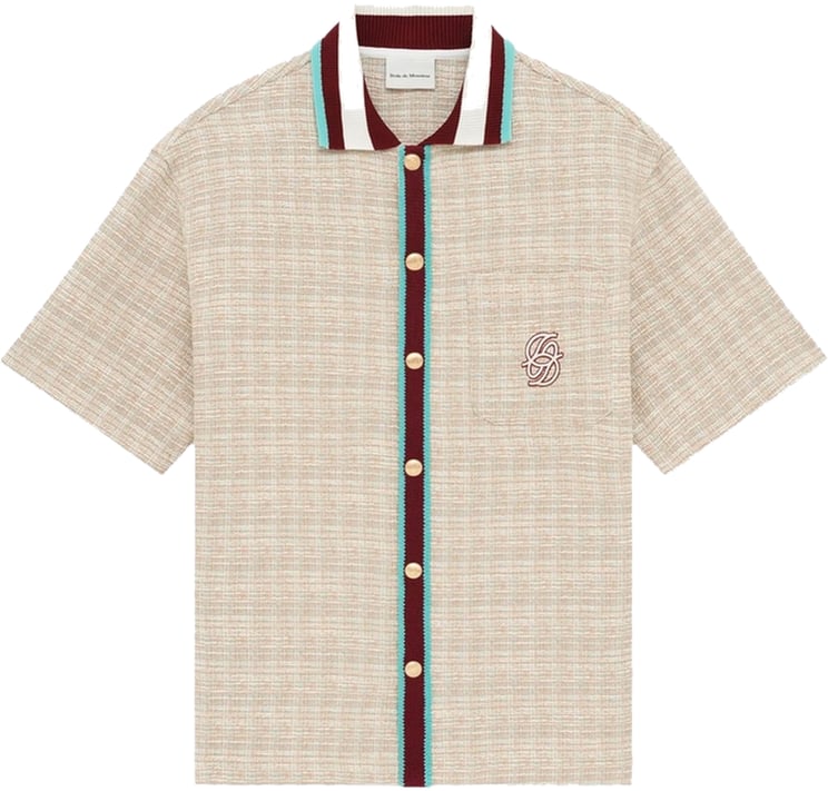 Drôle de Monsieur Drole De Monsieur Heren Chemise En Tweed D Miroir overhemd