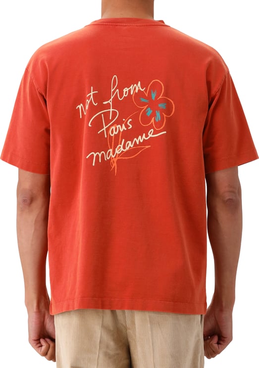 Drôle de Monsieur Drôle de Monsieur T-shirt Rood Esquisse Slogan