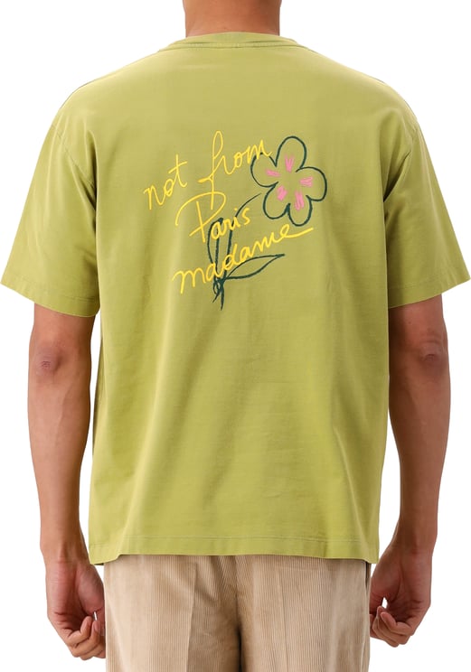 Drôle de Monsieur Drôle de Monsieur T-shirt Groen Esquisse Slogan