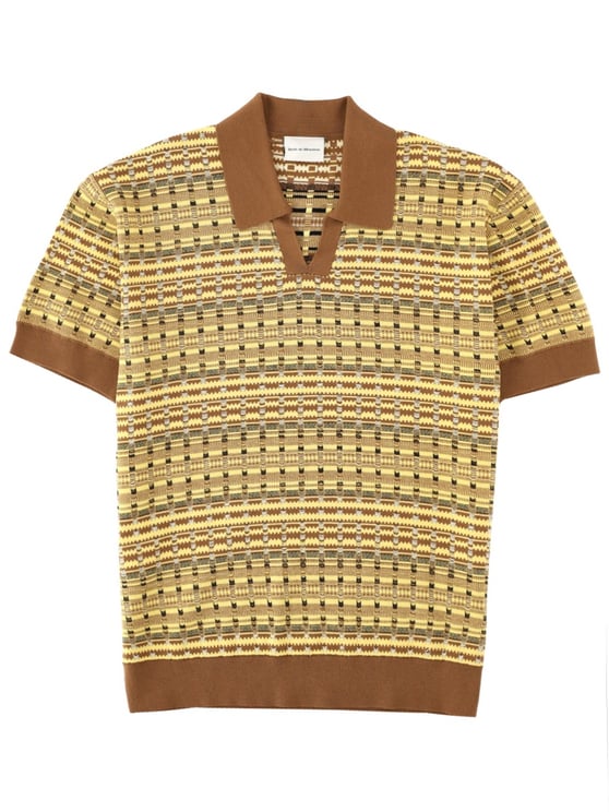 Drôle de Monsieur Brown Maille Coogie Geometric Polo Shirt