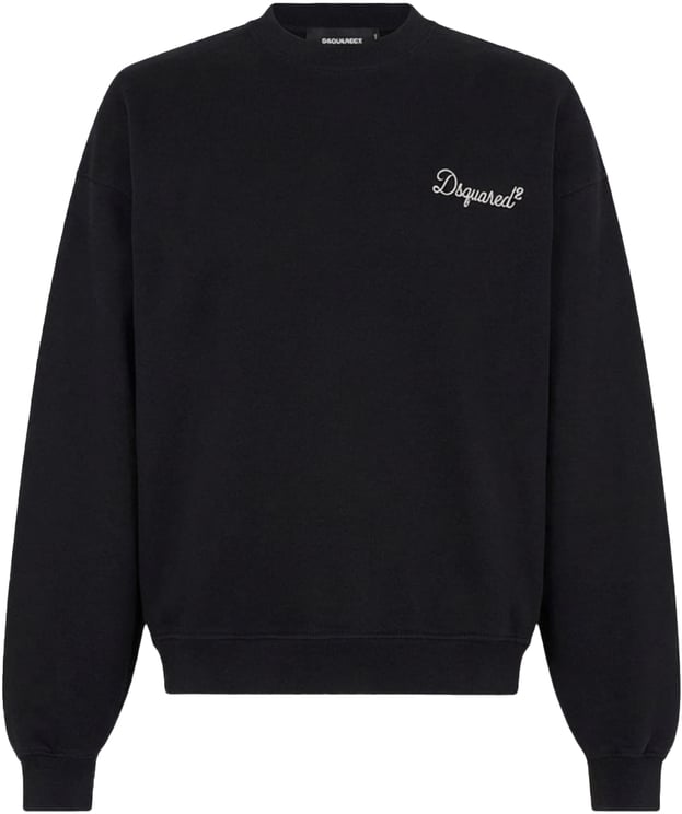Dsquared2 D2 Signature Relax Fit Crewneck Zwart
