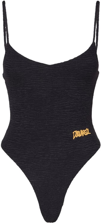 Dsquared2 Elegant black one-piece swimsuit with thin straps