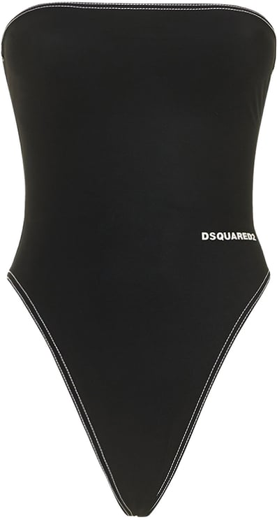 Dsquared2 Black minimalist swimsuit for the beach
