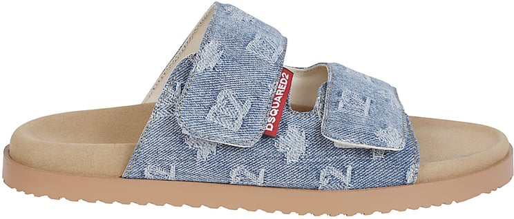 Dsquared2 Monogram Flat Sandals Blue