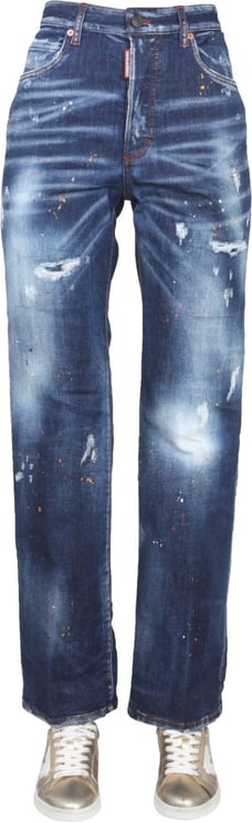 Dsquared2 Relaxed Straight-Leg Jeans With Distressed Finish