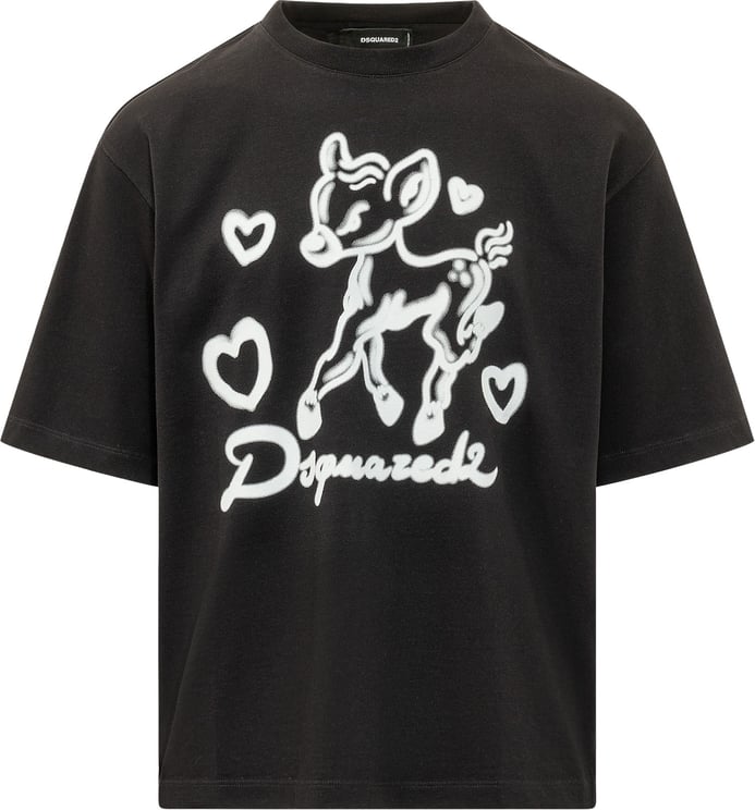 Dsquared2 T-shirt Loose Fit con Grafica