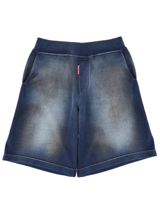 Dsquared2 Faded Wash Elasticated Waistband Cotton Shorts