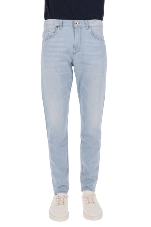 Eleventy Slim Fit Stretch Denim Jeans with Five-Pocket Design