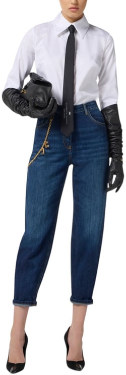 Elisabetta Franchi Jeans large brut délavé chaines bijoux Elisabetta Franchi Femme PJ14D 104