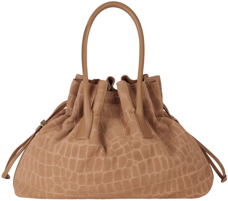 Elisabetta Franchi Sac cuir suède façon croco Argilla Elisabetta Franchi Femme BS 19H 10642 229
