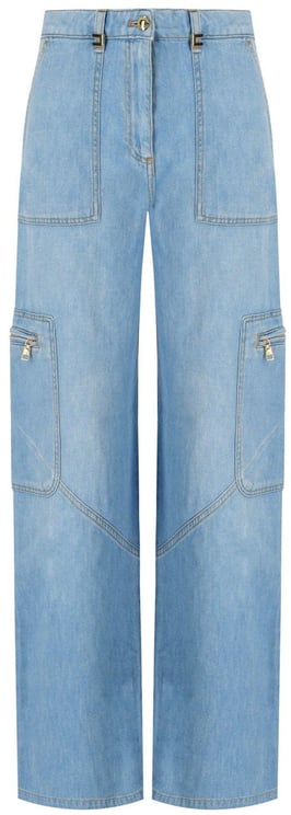 Elisabetta Franchi ELISABETTA FRANCHI LIGHT BLUE CARGO JEANS
