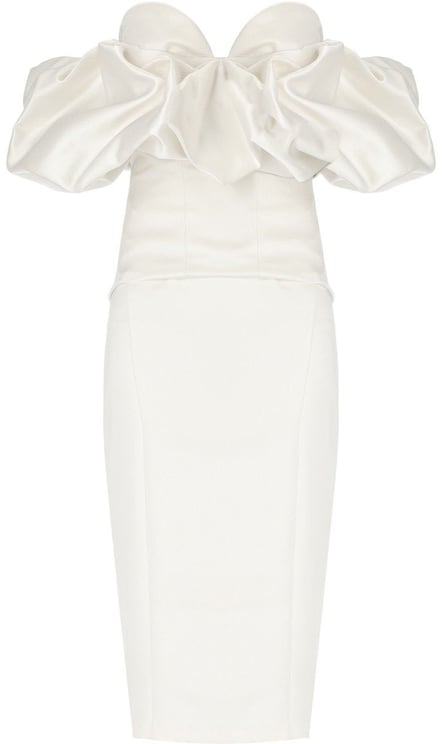 Elisabetta Franchi ELISABETTA FRANCHI IVORY SHEATH DRESS
