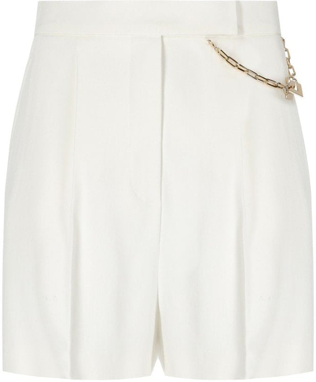 Elisabetta Franchi ELISABETTA FRANCHI IVORY SHORTS WITH CHAIN