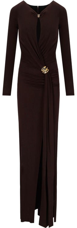 Elisabetta Franchi ELISABETTA FRANCHI RED CARPET DARK CHOCOLATE DRESS