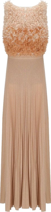 Elisabetta Franchi ELISABETTA FRANCHI RED CARPET NUDE DRESS WITH PETALS