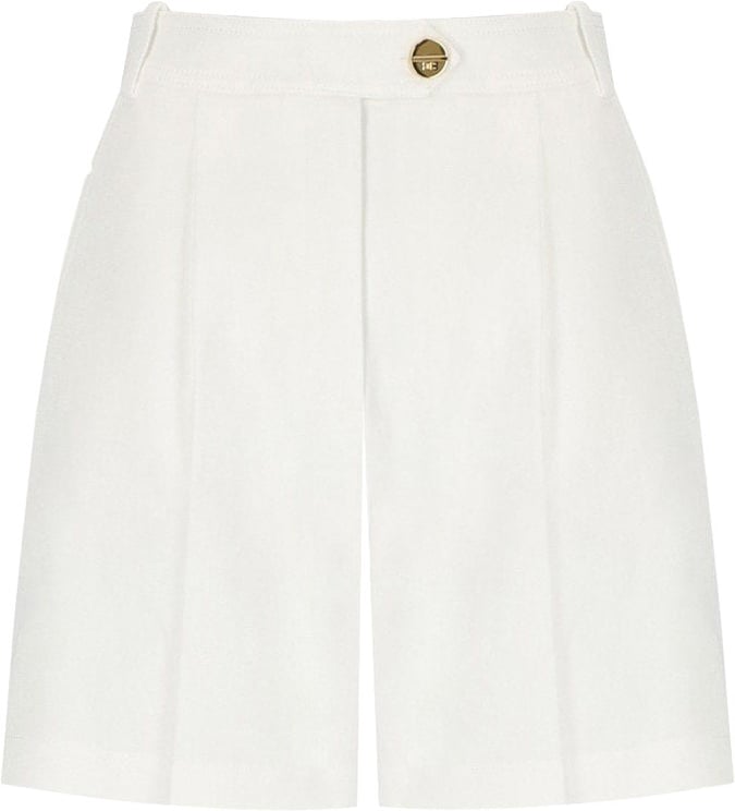 Elisabetta Franchi ELISABETTA FRANCHI IVORY SHORTS WITH PINCES