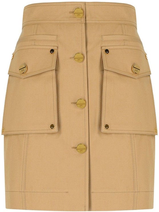 Elisabetta Franchi ELISABETTA FRANCHI CAMEL MINI SKIRT WITH POCKETS