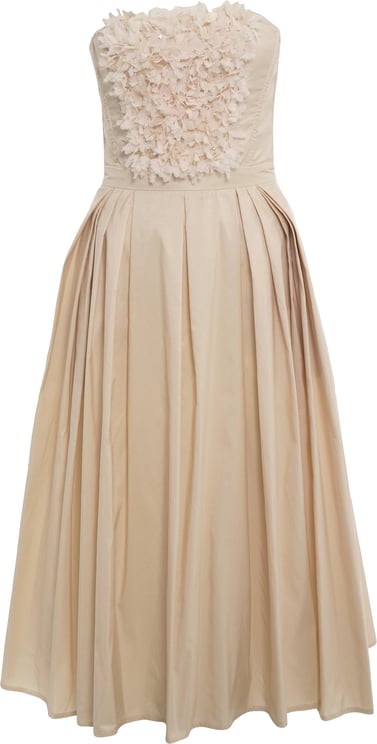 Elisabetta Franchi Midi dress with floral appliqués