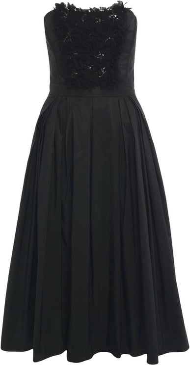 Elisabetta Franchi Midi dress with floral appliqués