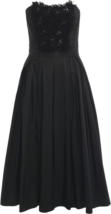 Elisabetta Franchi Midi dress with floral appliqués